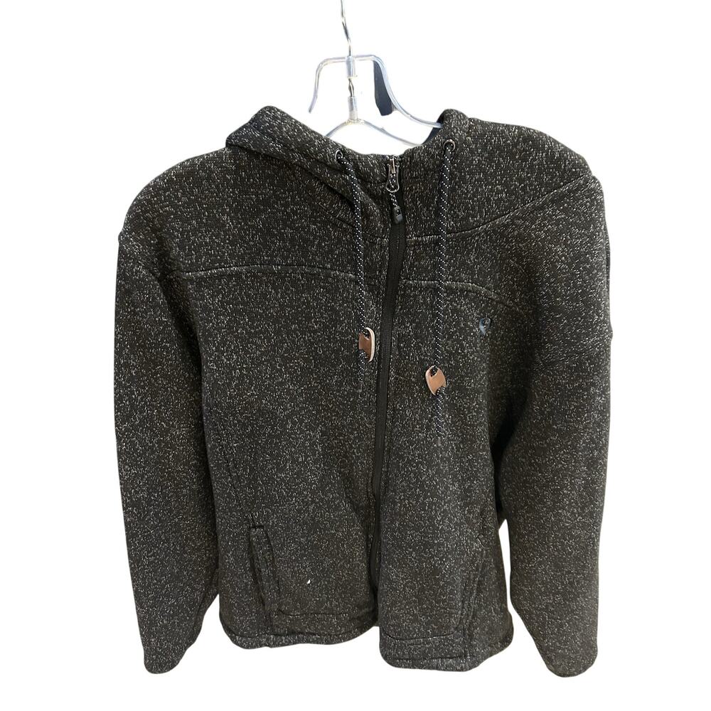 Stoic Sherpa Lined Sweater Fleece Mens Size XL Sark Gray Hooded